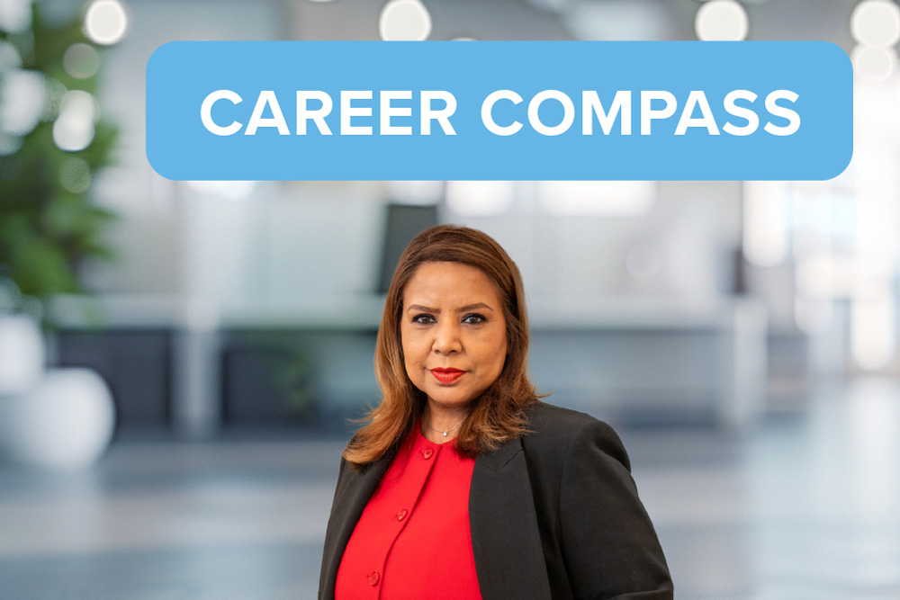 March 2025 Careers blog article thumbnail image with SCOR’s Head of Global Talent Acquisition Sangeeta Xanthopoulos