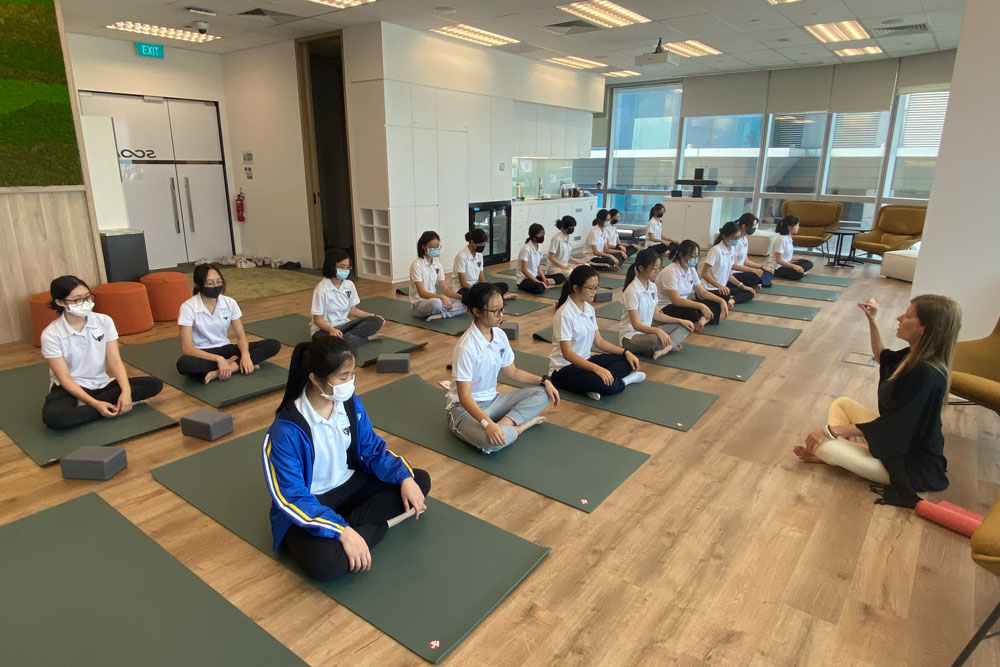 Inspiring Girls yoga class at SCOR Singapore